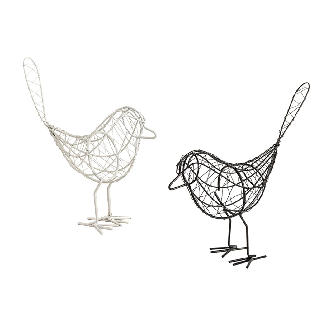 Bird Decor Statues Ornament Figurine Animal Garden Wire Craft Sculpture
