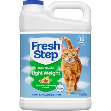 Fresh Step Odor Shield Light Weight Multi Cat Clumping Litter, Gain with Febreze Freshness, 11.5 lb