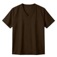 thumbnail image 4 of Men's Cotton Linen T-Shirts V Neck Premium Basic Short Sleeve Tees - Fitted Style, Ultra Soft, Comfort Tops Coffee, 4 of 8
