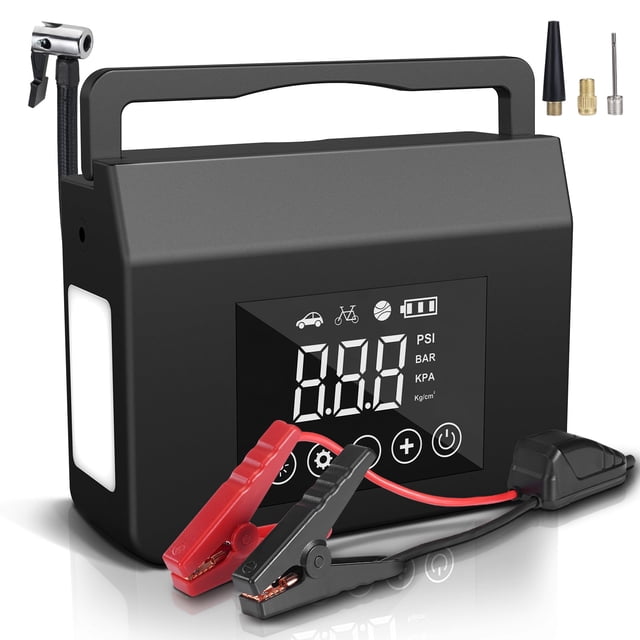 Arrancador de coche BGNFK 4000A con compresor de aire 150 PSI y 15000 mAh