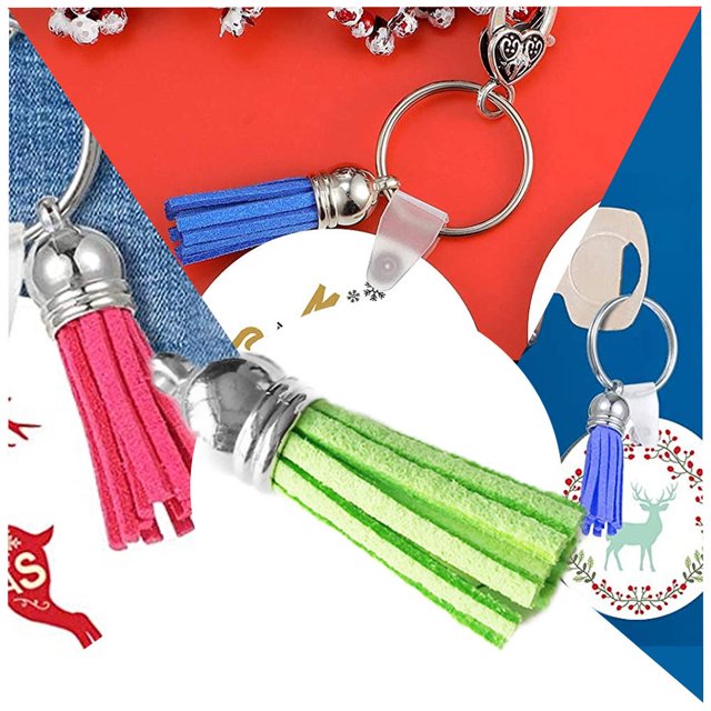 28 Pieces Keychain Charms Creative Delicate Keyring Pendant Tassels Simple Handbag Decor Tassel Craft Decoration DIY Accessory Light green
