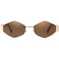 thumbnail image 1 of Gafas de sol hexagonales para mujer, gafas de sol geométricas de metal dorado retro vintage, 1 of 4