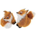 thumbnail image 1 of Simulation Plush Fox Toy Fox Decor for Decoration 2Pcs, 1 of 5