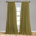 thumbnail image 5 of Ambesonne Kente Pattern Curtains, National Vintage, Pair of 28"x84", Multicolor, 5 of 5
