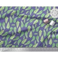 thumbnail image 3 of Soimoi Purple Cotton Poplin Fabric Stripe & Palm Leaves Decor Fabric Printed Yard 56 Inch Wide, 3 of 3
