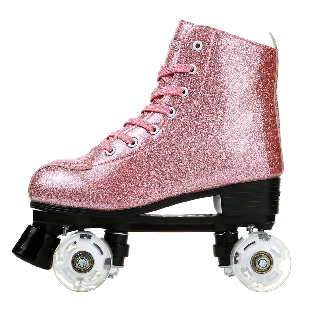 Gets Roller Skates for Women High-Top Double-Row Four Wheels Classic Roller Skates,Shiny Roller Skates for Beginner Indoor and Outdoor