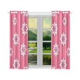 thumbnail image 2 of BSDHOME Pink Flower Circle Window Curtain Kitchen Curtain 26x39 inches (Two Pieces), 2 of 3