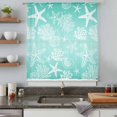 thumbnail image 4 of Teal Ombre Coastal Sheer Curtains 72 Inches Long, Nautical Beach Starfish Coral Summer Light Filering Curtains, Breathable Simi Curtain Privacy Drapes for Living Room Bedroom Window Treatment, 4 of 9