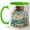 Green, variant on Lighthouse Ocean Bottle Coffee Mug, Sailboat Seashell Coastal Beach Design, 11 oz Ceramic Cup