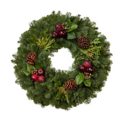 24 Live Noble Fir Countryside Wreath Wreaths Garland Christmas