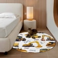 thumbnail image 2 of Round Area Rugs Collection 3.3 Ft, Construction Truck Non-Slip Residential Carpet, Cartoon Grips and Bulldozers Stirrup Car Indoor Crawling Mats Doormat Runner Rugs Play Mat for Bedroom, 2 of 8
