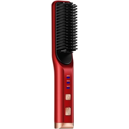 Cordless Beard Straightener Hair Comb Brush USB Rechargeable Wireless Anti Static Quick Heated Hair Straightening