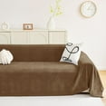 thumbnail image 2 of Couch Cover for Dogs, Boho Sofa Covers for 3 Cushion Couch Washable, Chenille Sofa Slipcover for Pets, Soft Loveseat Sectional Couch Throw Blankets with Tassels (Chocolate, 88.5x118 Inch), 2 of 13