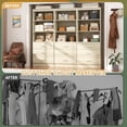 thumbnail image 6 of Homieasy 5.3FT Wood Closet Organizer System with 12 Wood Drawers and 10 Shelves, Modular Walk-in Closets Storage Unit for Walk-in Closet, Bedroom, White Oak(3 Packs), 6 of 7