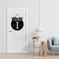 thumbnail image 4 of Welcome Sign With Monogram Letter I Family Last Name Initial Home Decoration Farmhouse Wreath Wooden Hanging Sign Door Decoration Wreath 11X11 Inches All Seasons Wreath for Home (Black), 4 of 5