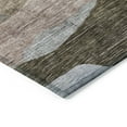 thumbnail image 4 of 8' Brown Blue And Green Round Abstract Washable Indoor Outdoor Area Rug, 4 of 5