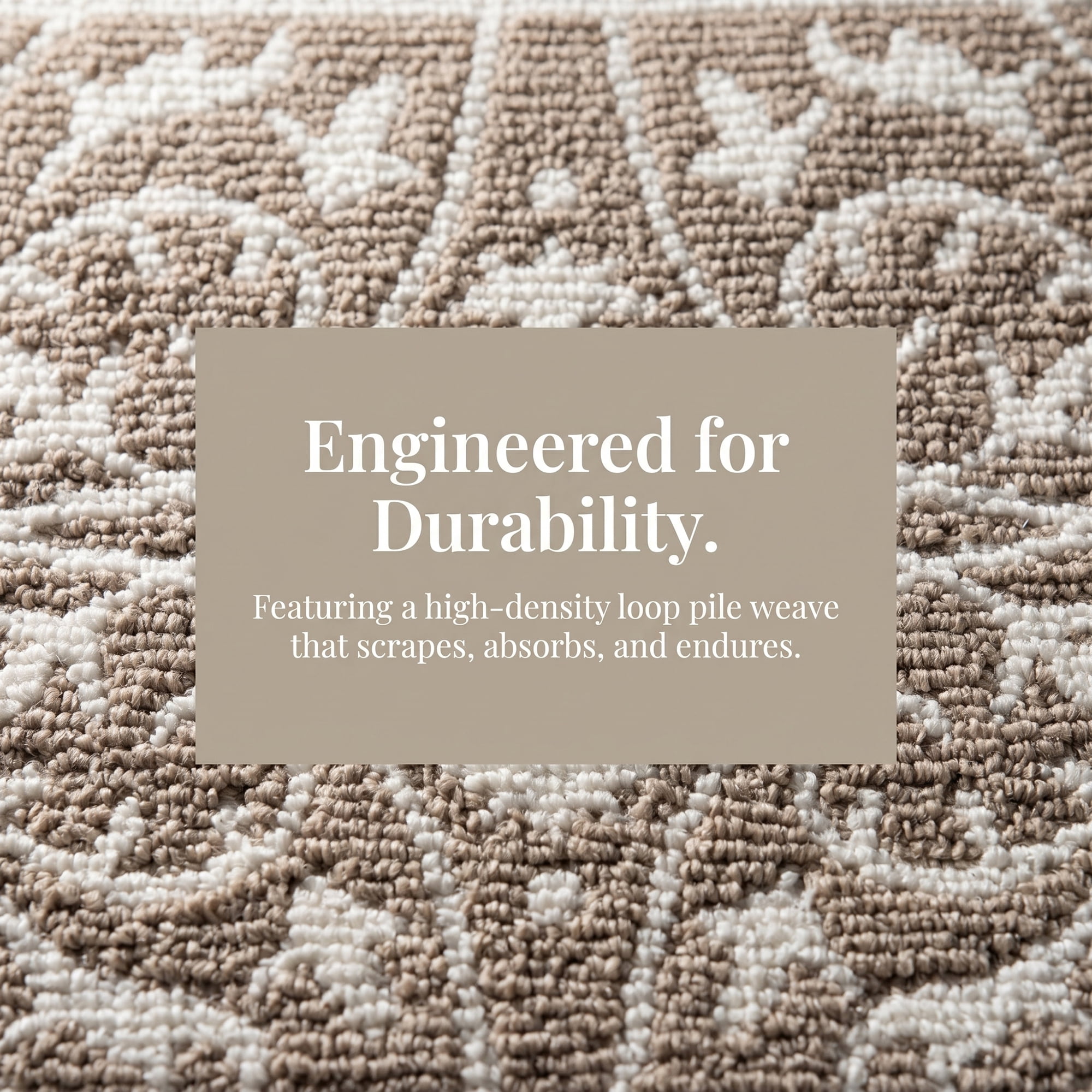 Unique Bargains Geometric Polypropylene Non Slip Waterproof Doormat Brown 32" x 20"