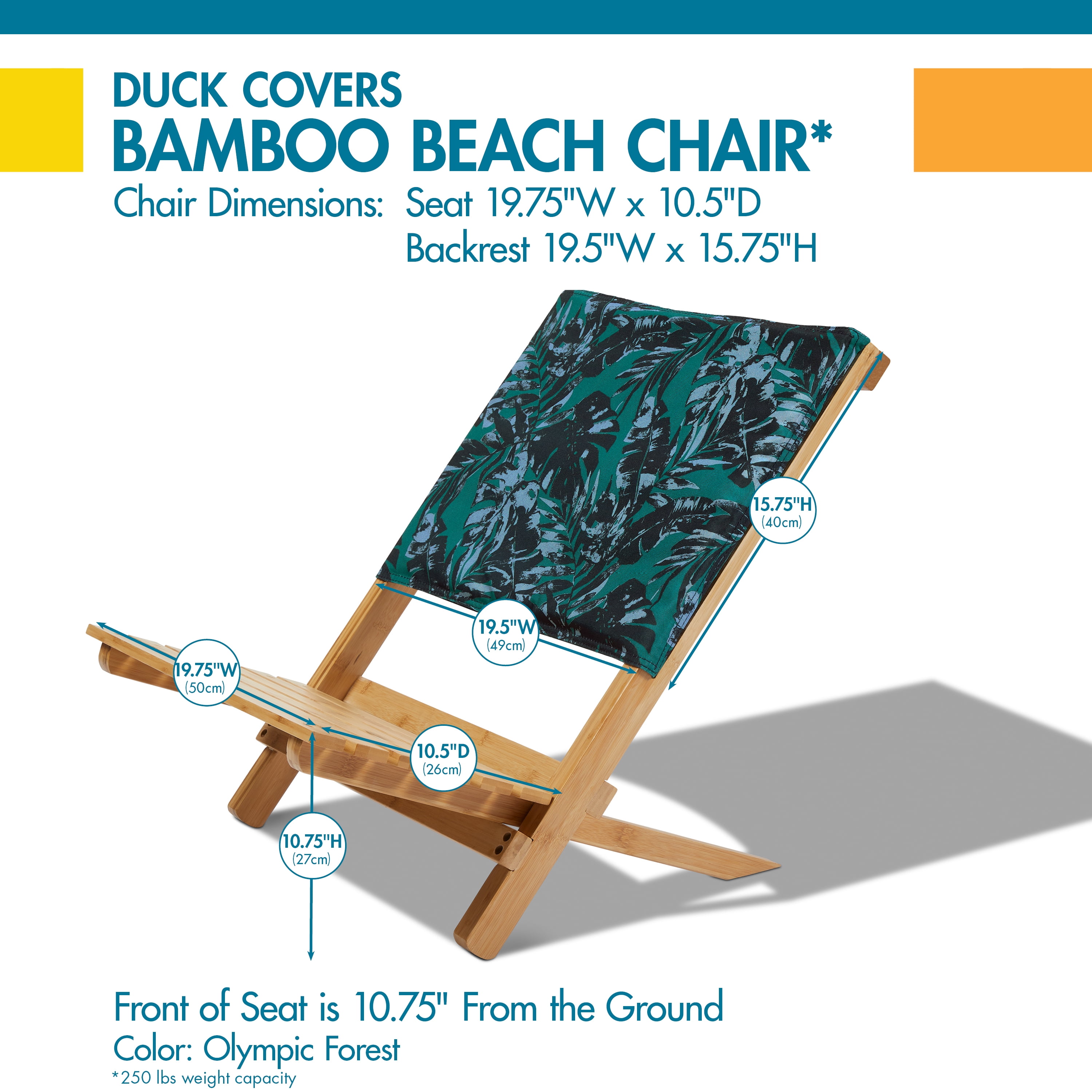 Duck Covers Bamboo Beach Chair, Olympic Forest