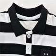 thumbnail image 4 of LYMAYTER 0-18M Baby Boys Girls Summer Striped Bodysuits Newborn Infant Short Sleeve Casual Rompers, 4 of 7