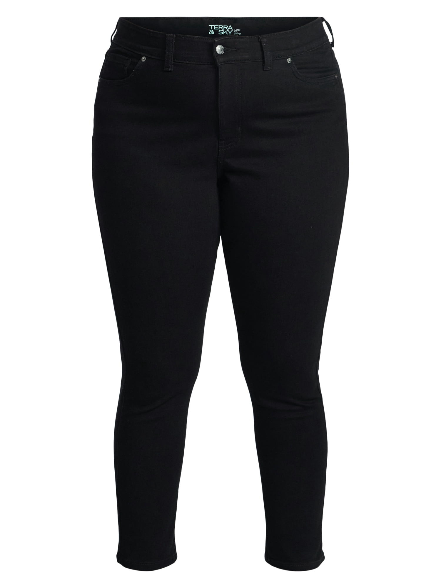 Terra & Sky Women's Plus Signature Denim Skinny Jeans with Control Panel, Sizes 16W-26W