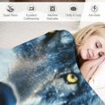 thumbnail image 3 of Acheng Blue Wolf Blanket for Son Girls Kids Adults Wolf Throw Blanket Winter Wolves Animal Sherpa Blanket Lightweight Thick Warm Wolf Soft Plush Blanket for Bed Couch  60x80in, 3 of 6