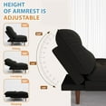 thumbnail image 4 of Homall Futon Sofa Bed with Adjustable Backrest & Five Angles Adjustable Armrests Sofa Couch for Small Spaces Living Room Office,Fabric Black, 4 of 7