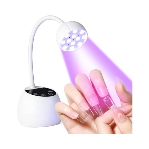 YJJSKEJI UV Nail Lamp for Gel Nails, 36W UV Nail Light Gooseneck Rechargeable with 4 Time Setting & Smart Auto Sensor for Nail Salon Home Use Lamp