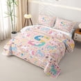 thumbnail image 3 of Castle Fairy Unicorn Letter S Twin Quilt Set,Kawaii Animal Twin Coverlet Set, 3 of 7