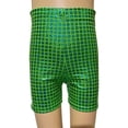 thumbnail image 3 of MEZZALL Block Shorts Sequin Children Adult Dance Pants Practice Shorts Shows And Events Leisure Toddler Dailywear, Green, 3-4 Years, 3 of 4
