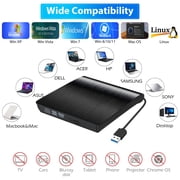 External CD DVD Drive with USB 3.0 Portable DVD/CD+/-RW Player Burner for Laptop PC Mac HP