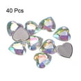 thumbnail image 3 of Unique Bargains 40 Pcs Acrylic Heart Rhinestone 15mm Flat Back Plastic Gems for Jewelry Making, White, 3 of 5