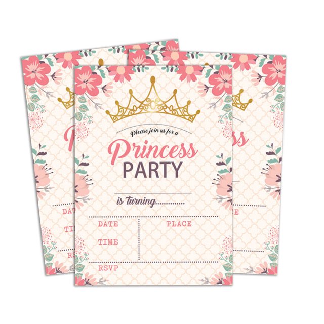 Darling Souvenir Pink Birthday Invitation Card Printable Fill or Write In Blank Invites Party Supplies Pack Of 28 5 x 7 Inches