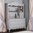 thumbnail image 5 of evolur Aurora Hutch and Bookcase, Akoya Gray Pearl, 5 of 9