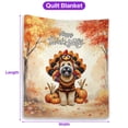 thumbnail image 5 of Happy Thanksgiving Soft Coated Wheaten Terrier Turkey Costume Pumpkins Autumn Leaves Quilt Blanket Wheatie Dog Lover Cozy Comforter Throw Blanket - 130144, 5 of 5