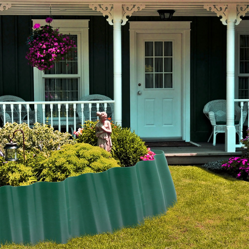 CTIRCHIU Dark Green Plastic Lawn Edging Fence for Garden Borders, Yard Landscaping, and Courtyard Partition Decoration