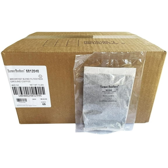 Farmer Brothers Coffee - Ground Medium Roast 2 Oz Filterpack, Individually Wrapped Bulk 40 Pack