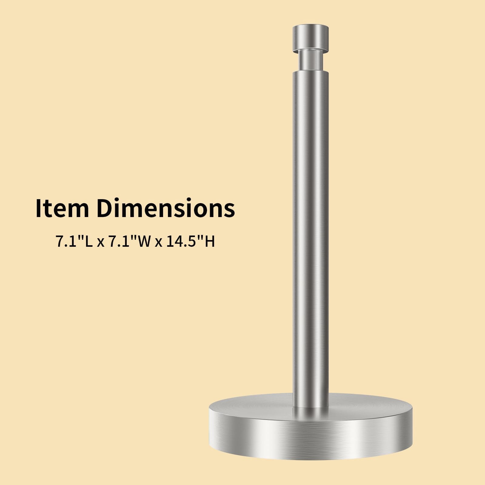 Paper Towel Holder Countertop  Counter With Weighted Base Non Slip Standing Roll For Modern Kitchen Bathroom Stainles Steel (brushed Nickel)