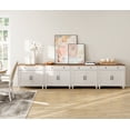 thumbnail image 2 of Buffet Cabinet with 8 Doors and 4 Drawers, Large Kitchen Storage Cabinets Wood Coffee Bar Tables with Adjustable Shelf, Modern Farmhouse Sideboard for Dining Room, Living Room, Off White, 136 inch, 2 of 6