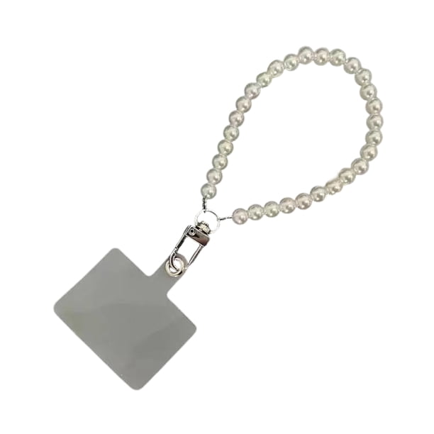 Cordón para teléfono móvil con cadena ajustable, con cuentas de perlas sintéticas, correa para el cuello, antipérdida, para funda de teléfono, accesorios