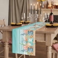 thumbnail image 2 of Table Runners 108 Inches Long Dress Scarves, Coastal Beach Farmhouse Coffee/Dining/Kitchen Table Runner for Living Room, Ocean Wave Summer Sea Starfish Coral Teal Beige 13x108 Inch, 2 of 9