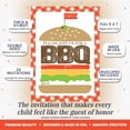 thumbnail image 2 of Hamburger Backyard BBQ Birthday Invitations for Kids, 20 Fill-In Cards with Envelopes, 5x7 Children's Birthday Party Invitations, Birthday Party Supplies, Made in USA by Amanda Creation, 2 of 9