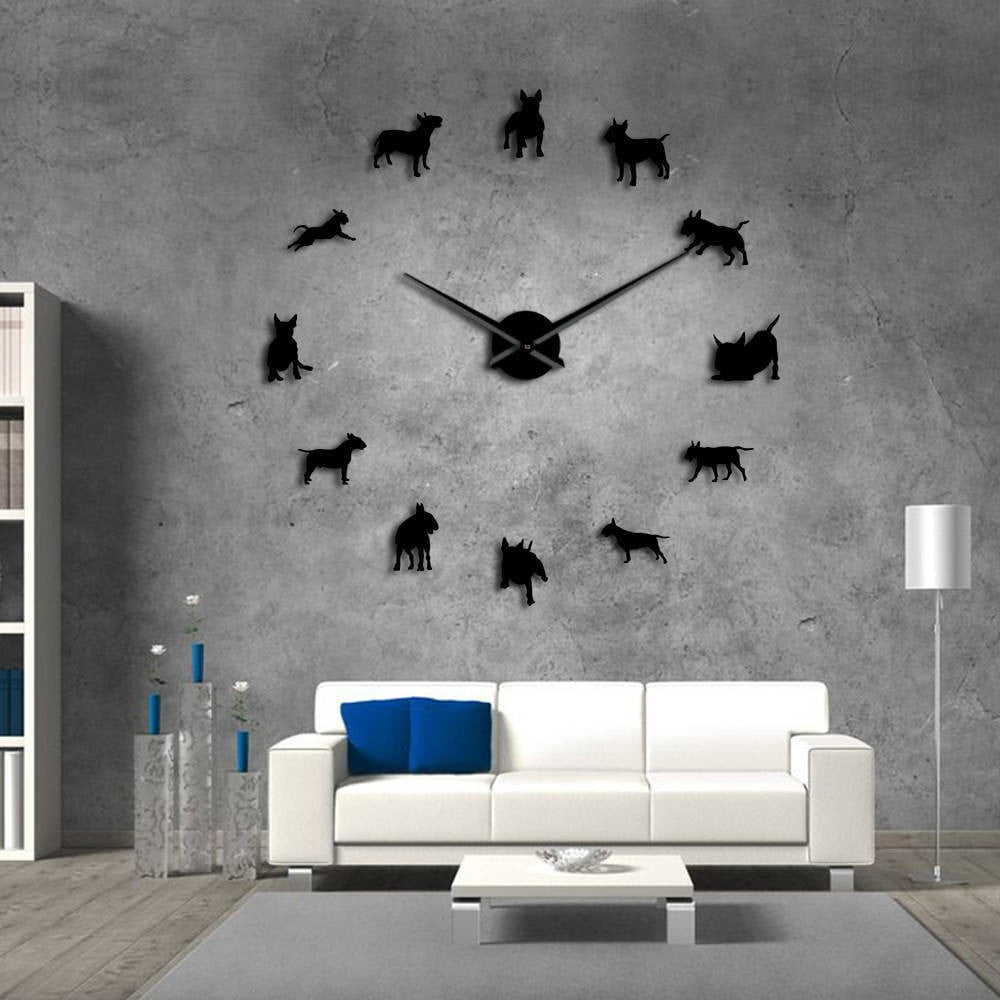 DIY Dachshund Wall Art Wiener-Dog Puppy Pet Frameless Giant Wall Clock with D6B3