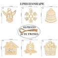 thumbnail image 4 of Inkdotpot 18pcs Wooden Christmas Ornaments, Unfinished Wooden Laser Cutouts Home/Bell Shaped Embellishments Hanging Ornament for Christmas Decorations- Tree Decor- Kids Crafts DIY, 4 of 9