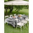 thumbnail image 3 of Outdoor Tablecloth with Umbrella Hole and Zipper, Black Grey Vintage Rectangle Table Cloth 60x102 Inch Waterproof Tablecloth, Retro Abstract Art Picnic Table Cover for Patio Camping, 3 of 7