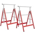 thumbnail image 1 of HOMCOM Tréteau Télescopique Réglable pour Chantier, Outil Cheval Scie Pliable, Rouge, 1 of 10