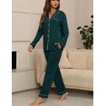 thumbnail image 3 of Conjunto de pijama ZMJ Postpartum, camisa de manga larga y pantalones, color verde azulado M, 3 of 8