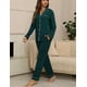 thumbnail image 3 of Conjunto de pijama ZMJ Postpartum, camisa de manga larga y pantalones, color verde azulado M, 3 of 8