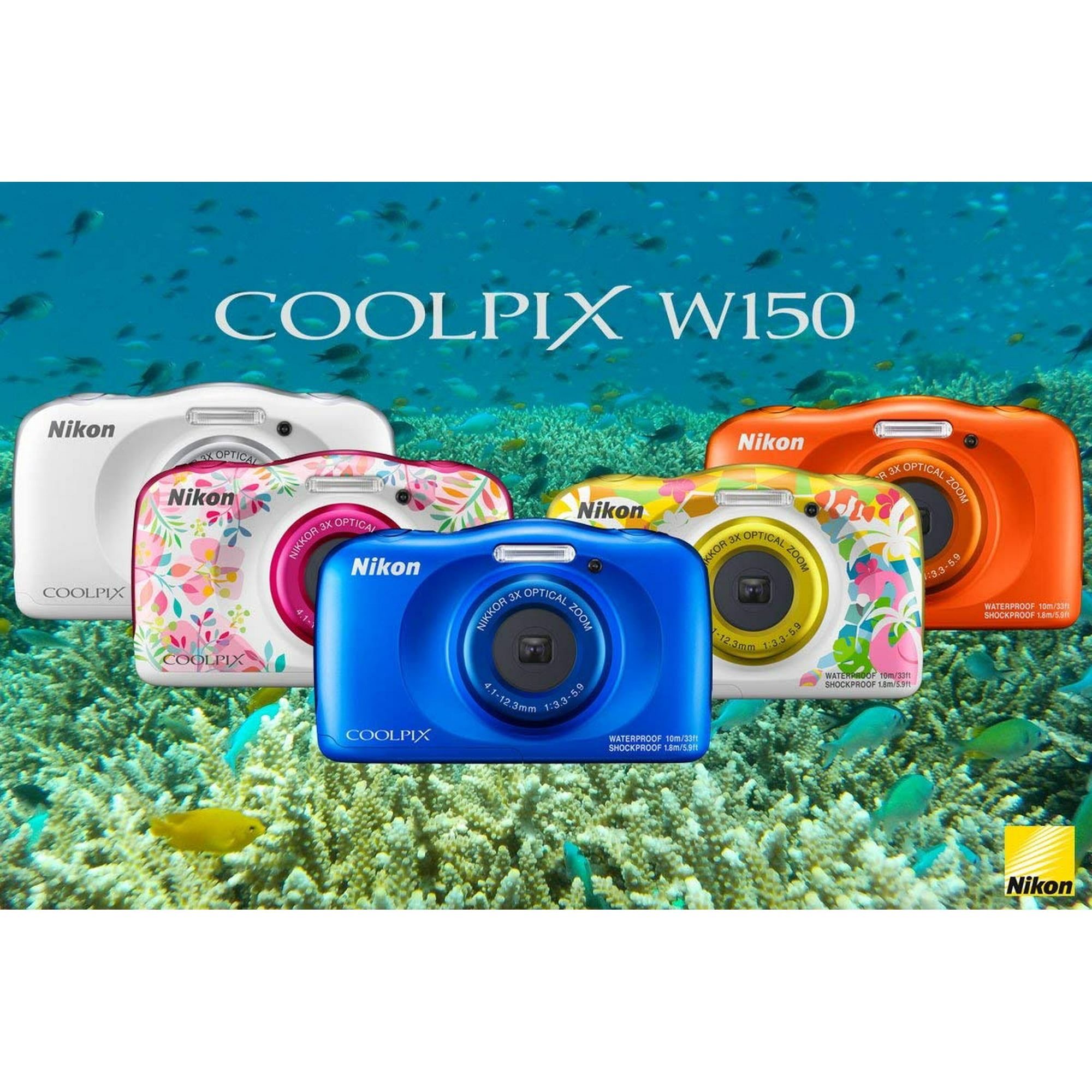Nikon Coolpix W150 Kid-Friendly Rugged Waterproof Digital Camera 