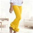 thumbnail image 2 of yocbz Girl Jean Baby Toddler And Little Girls Solid Color Ruffle Leggings Available In Multiple Colors Yellow,9-10 Years, 2 of 6