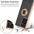 thumbnail image 2 of Electroplated Magnetic Ring Holder Case, 360 Degree with Rotation Metal Finger Ring Holder Magnet Car Holder Soft Silicone Shockproof Cover for Samsung Galaxy S22 Ultra 5G - Black, 2 of 7
